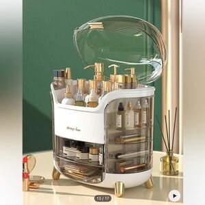 Makeup Holder Makeup Storage Box Minimalist Letter Graphic Clear Large Capacity